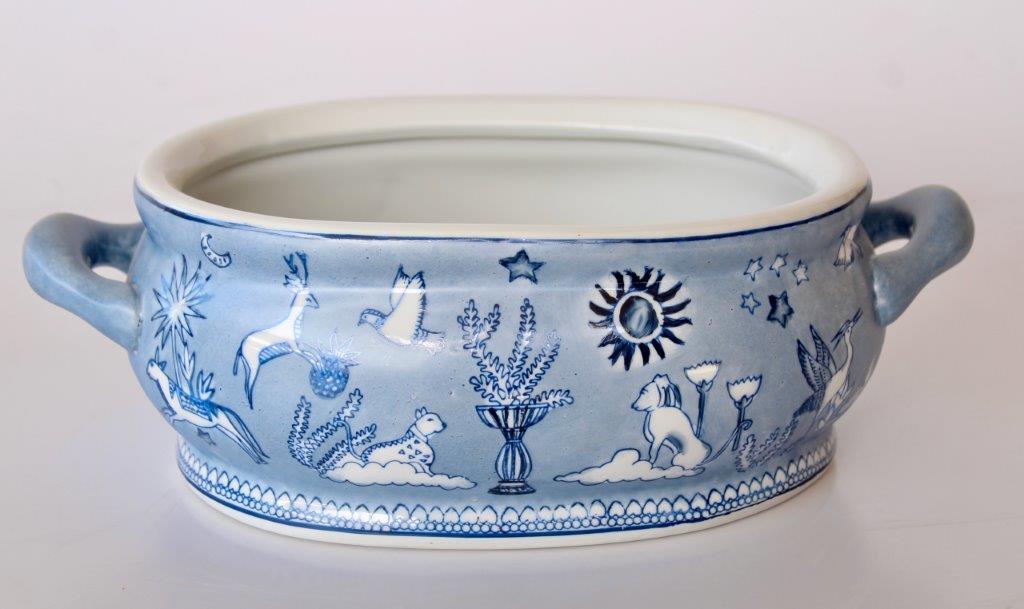 Small Blue Oval Foot Bath